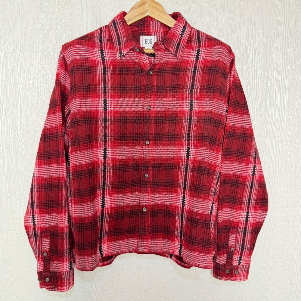 BDG Urban Outfitters Red Plaid Flannel Button Down Shirt Mens Medium New W Tags